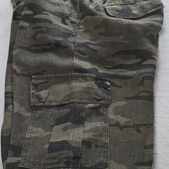 SANCTUARY X Anthropologie Discoverer Linen Camo Cargo Pants Size XS - Picture 13 of 16